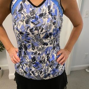 Tail tennis tank black and purple print. Medium